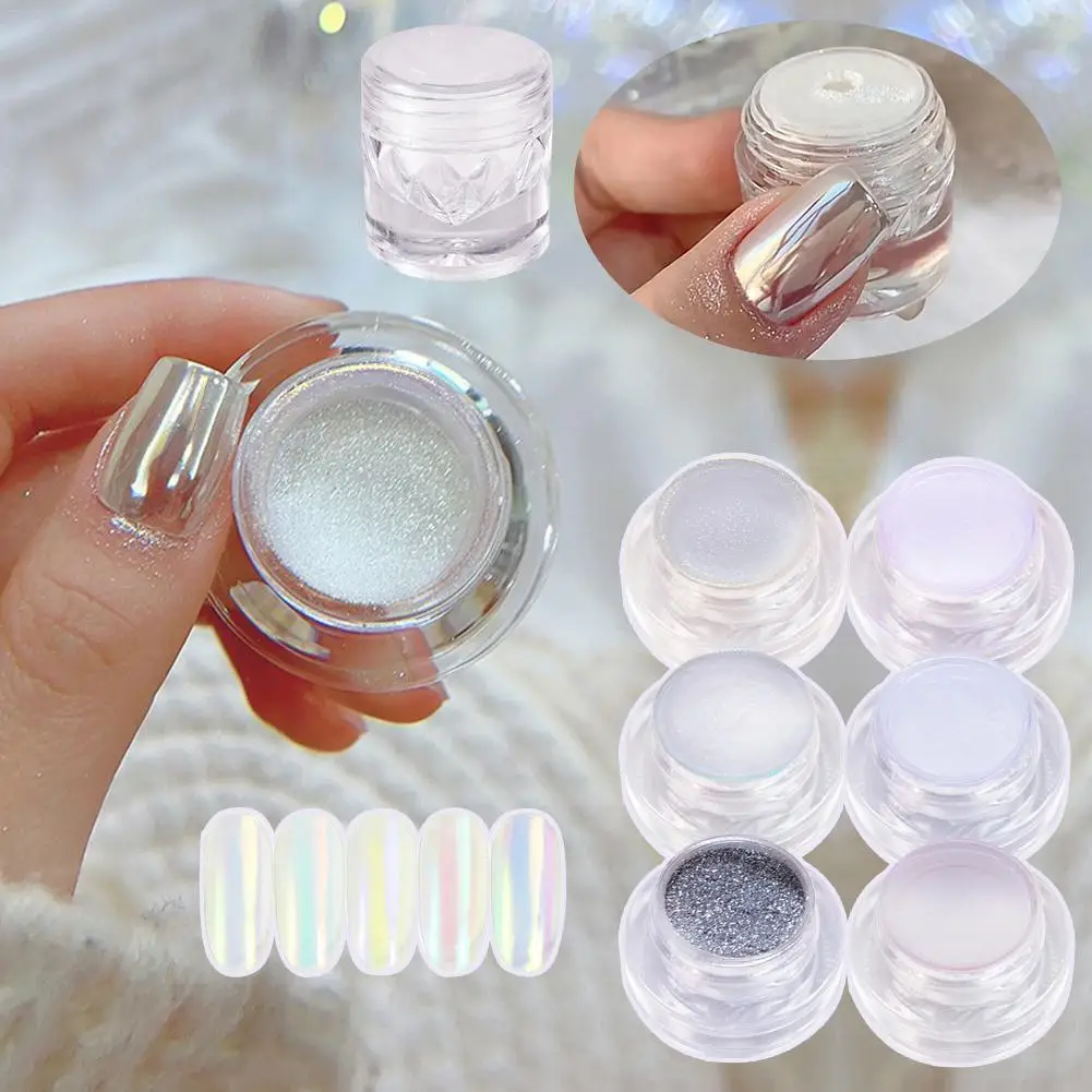 

Silver Magic Mirror Holographic Powder Fine Glitters Nail Polish Beauty Special Moonstone Pink Sky Moonlight Mirror Aurora Solid