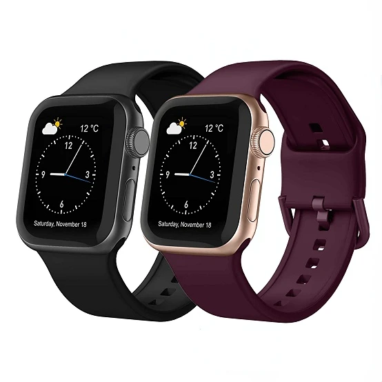 

Silicone watch strap For Apple Watch 7 45mm 41mm Smart watch replacement wristband For iwatch 6 5 4 3 2 1 SE 44mm 42mm 40mm 38mm