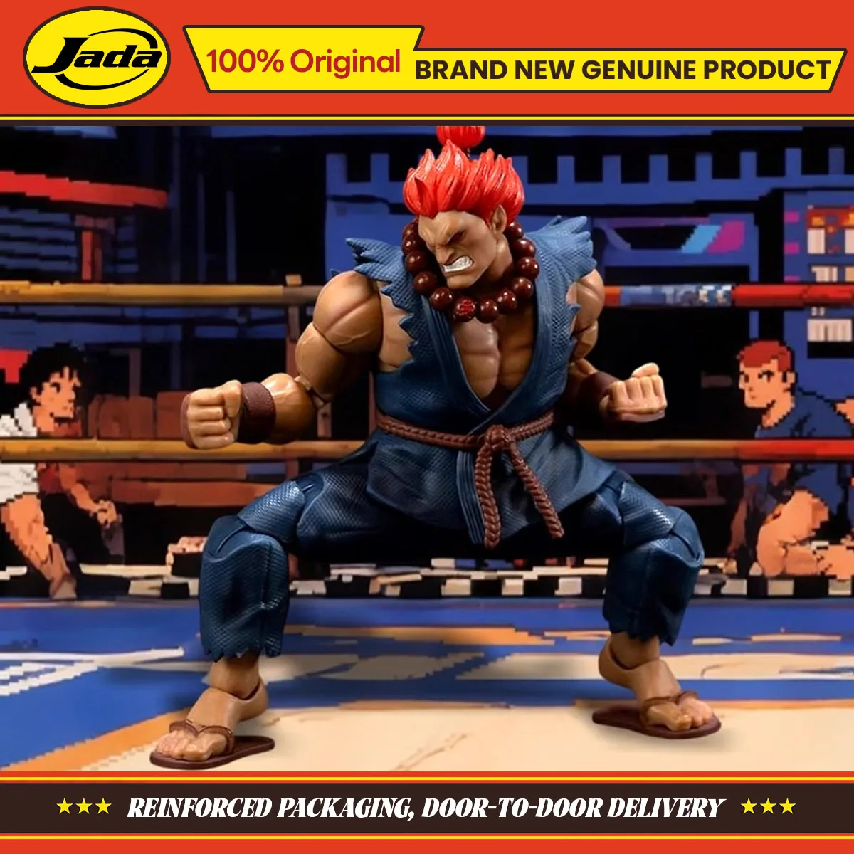 Фото Jada Toys Ultra Street Fighter II Akuma масштаб 1:12, коллекция экшн-фигурок, оригинальная модель, орнамент, игрушка, подарки №1