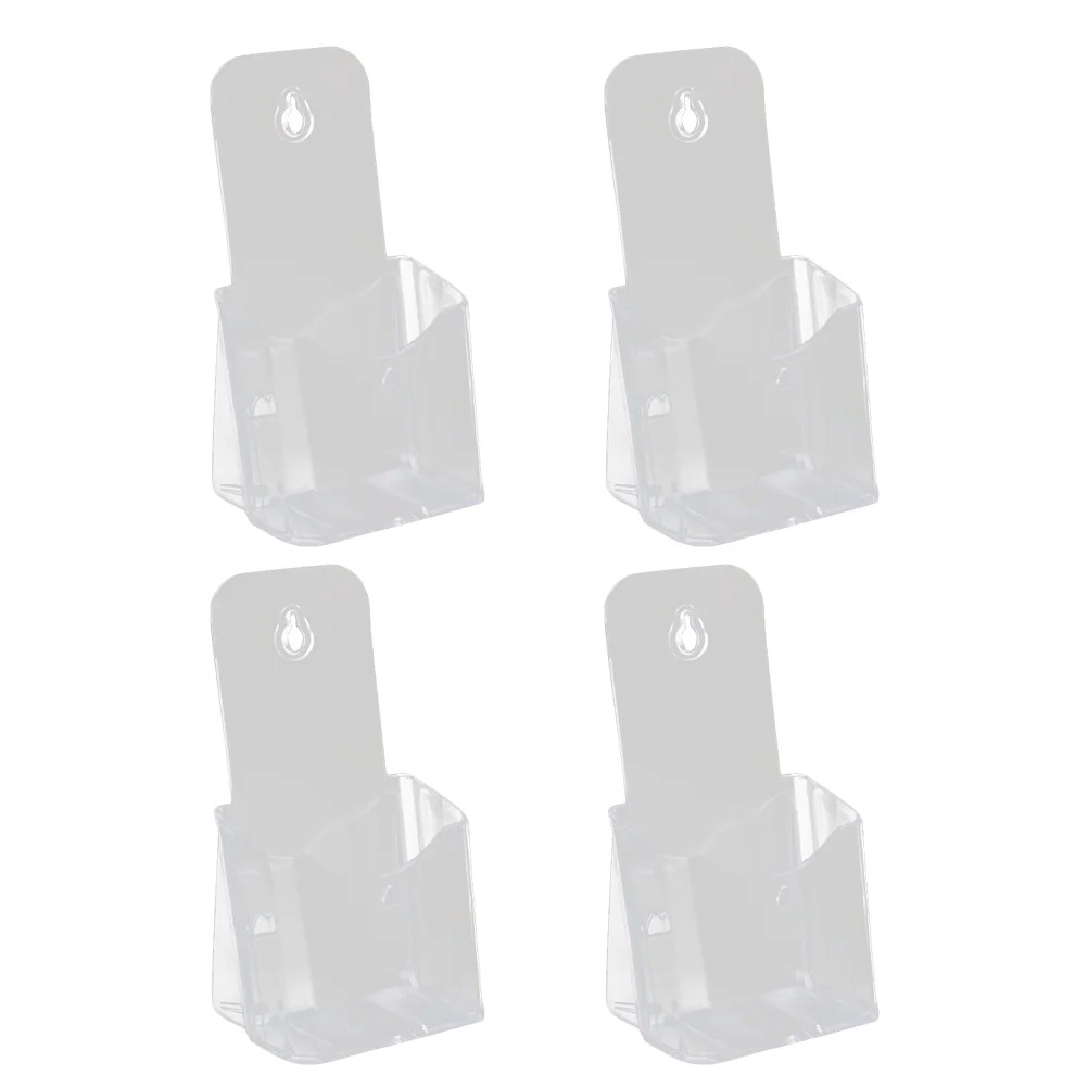 

4pcs Clear Acrylic Brochure Holders Brochure Stand Literature Holder Countertop Organizer Flyer Display Stand for Vendors