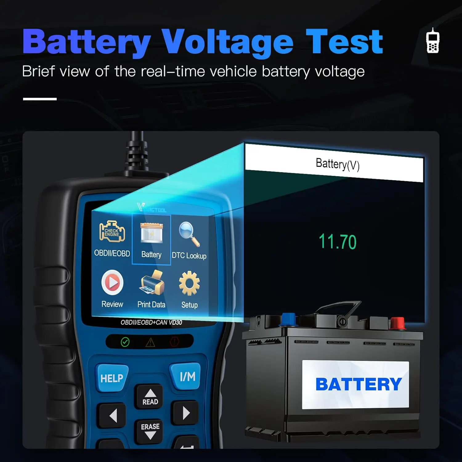 VDIAGTOOL VD30 OBD2 Сканер Автомобильный считыватель кодов Инструмент диагностики