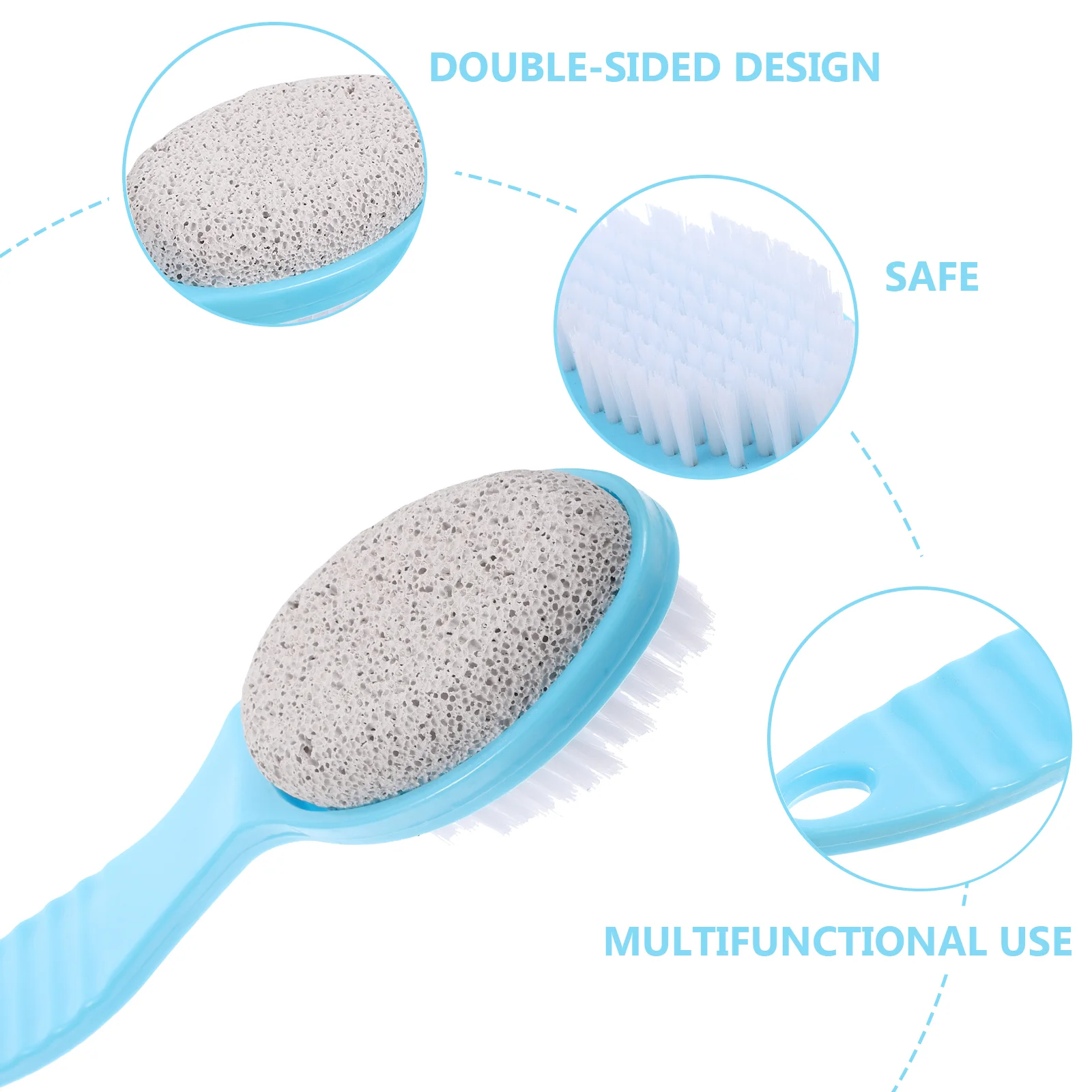 Двусторонняя отшелушивающая кисть для омертвевшей кожи с натуральным пемзаным