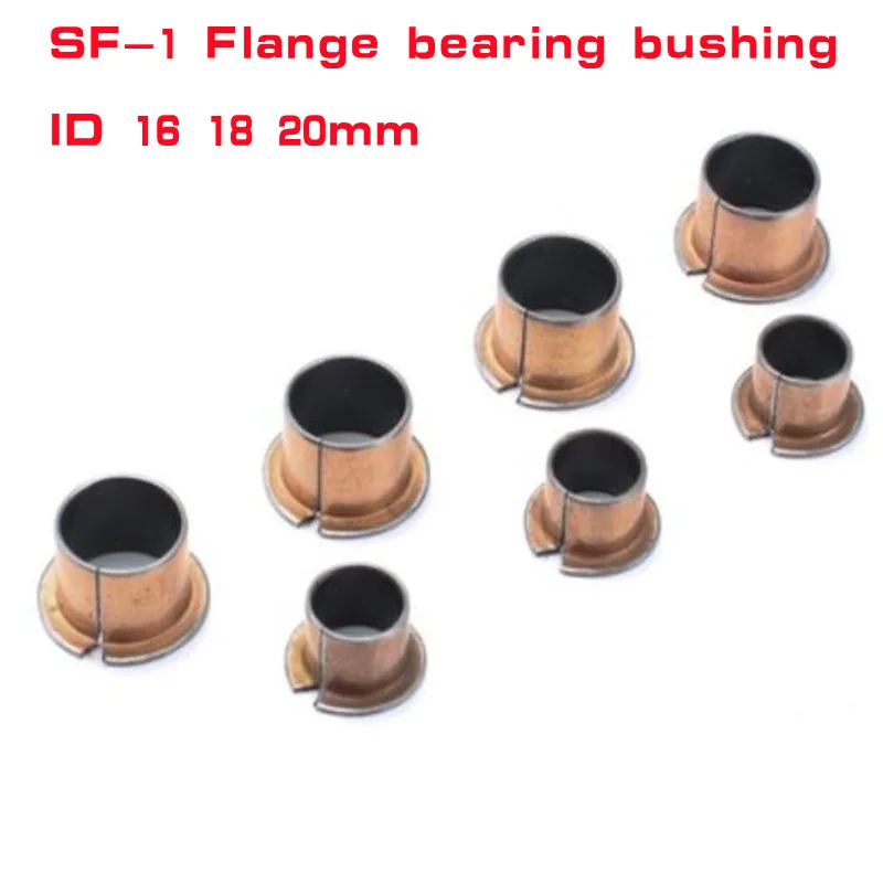 

5 шт., внутренний диаметр 16 мм, 18 мм, 20 мм, фланцевый самосмазывающийся подшипник, безмасляная втулка, высота 4-30 мм