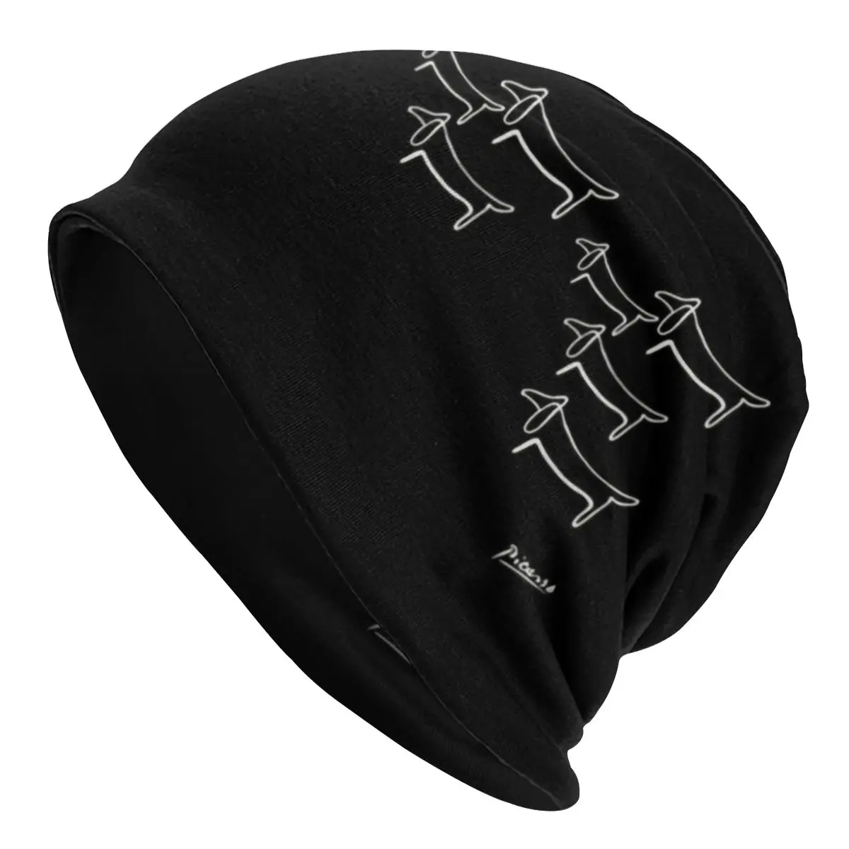 

Pablo Picasso Line Art Dachshund Bonnet Beanie Knitted Hat Men Women Hip Hop Wild Wiener Dog Warm Winter Skullies Beanies Caps