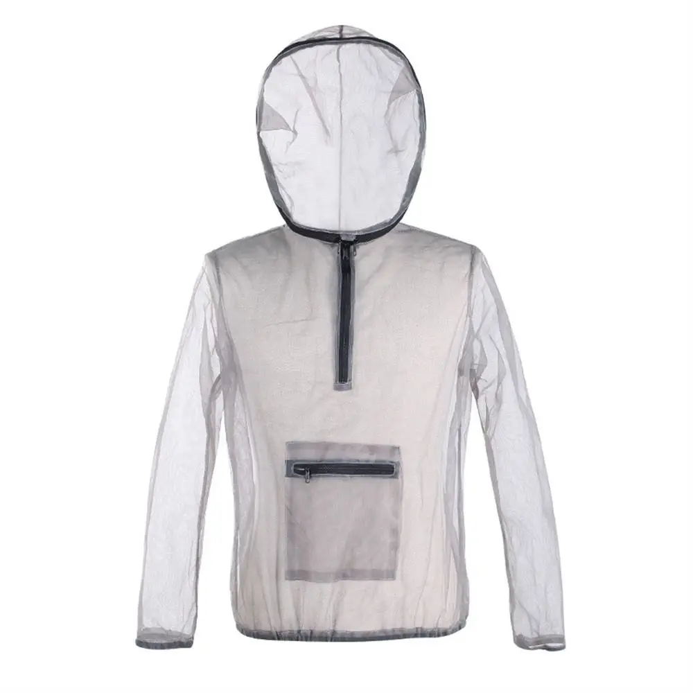 

Prevent Bee Anti-Mosquito Jacket Insect Shield Transparent Mosquito Bites Clothing Lightweight Zipper Hooded Bug Coat