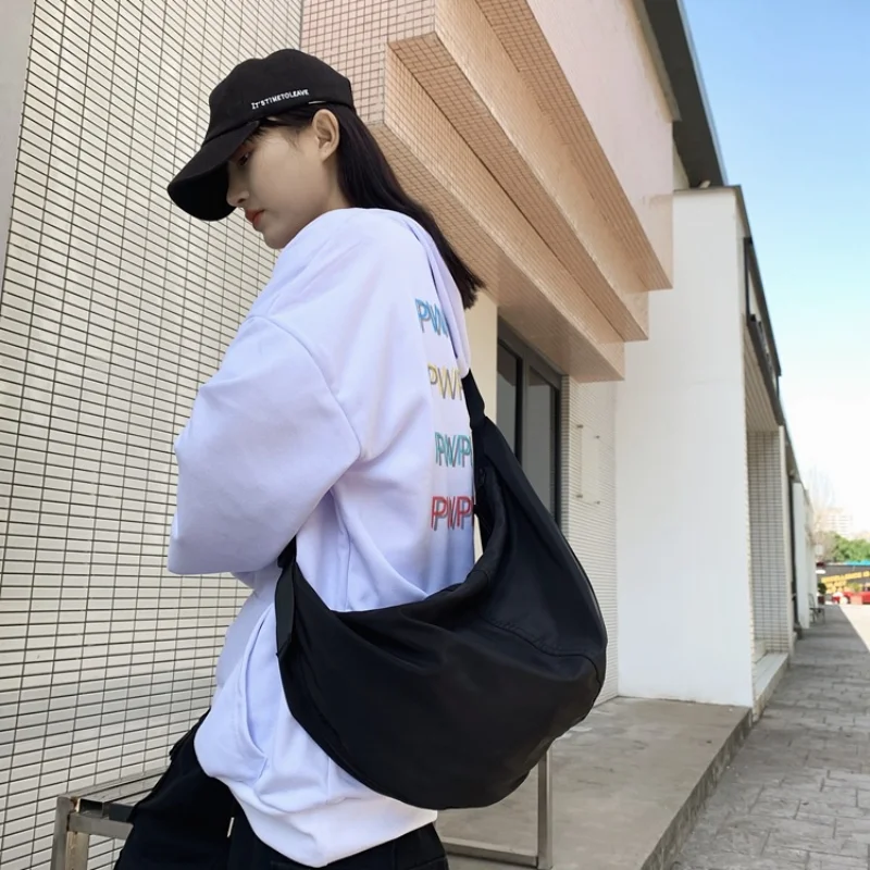 

Workwear Bags for Women Messenger Bag Female Dumpling Bag Black College Student Large Capacity Shoulder Bag Men Cross Bag