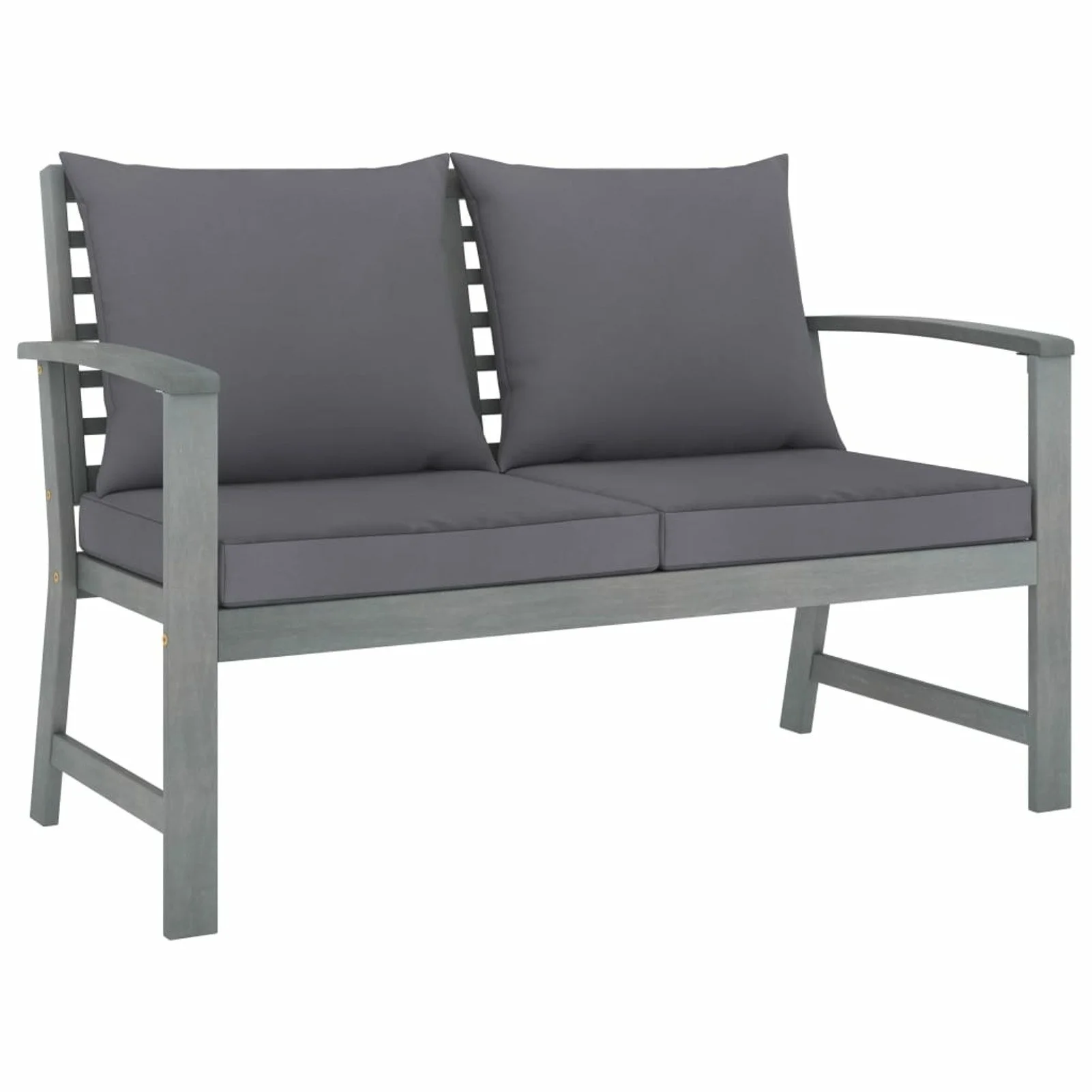 

Garden Bench 47.2" with Dark Gray Cushion Solid Acacia Wood