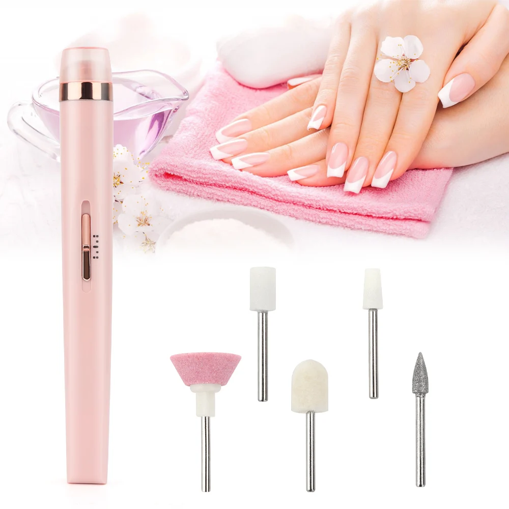 

Electric Manicure Set 5 In 1 Nail Drill File Grinder Grooming Machine Kit Art Buffer Polisher Callus Remover Bit Sanding Tools