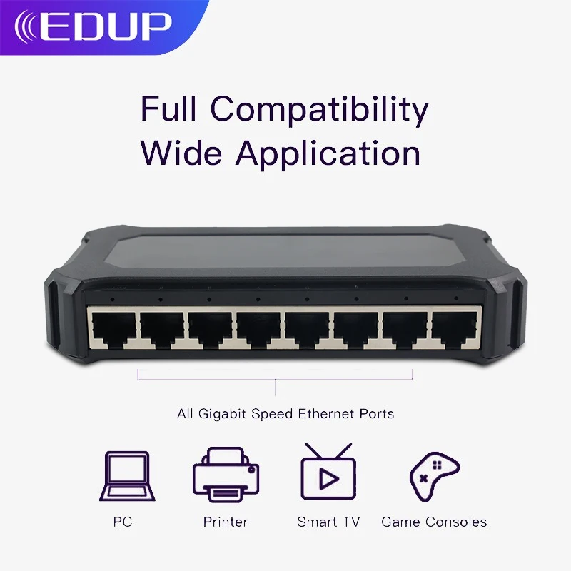

Ethernet-коммутатор EDUP Gigabit, 8/5 портов, LAN-хаб RJ45 10 м/100 м/1000 м