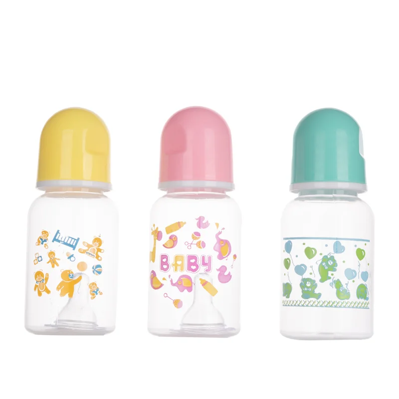 

125ML Baby Bottle Infant Newborn Learn Feeding Bottle Kids Drinking Milk Bottles Breast Nipple Pacifier Bottles Standard Caliber