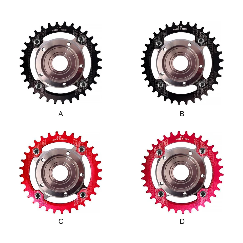 

Alloy Mountain Bicycle Crankset Kit Portable Detachable 104BCD Round Replacing Modification Cranksets Part Black 32T