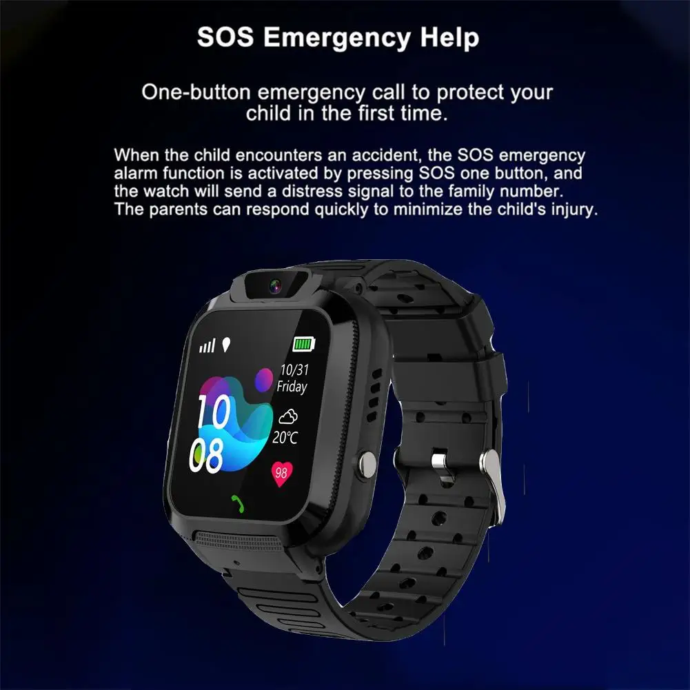 Детские водонепроницаемые часы с функцией SOS GPS-позиционирования сенсорным