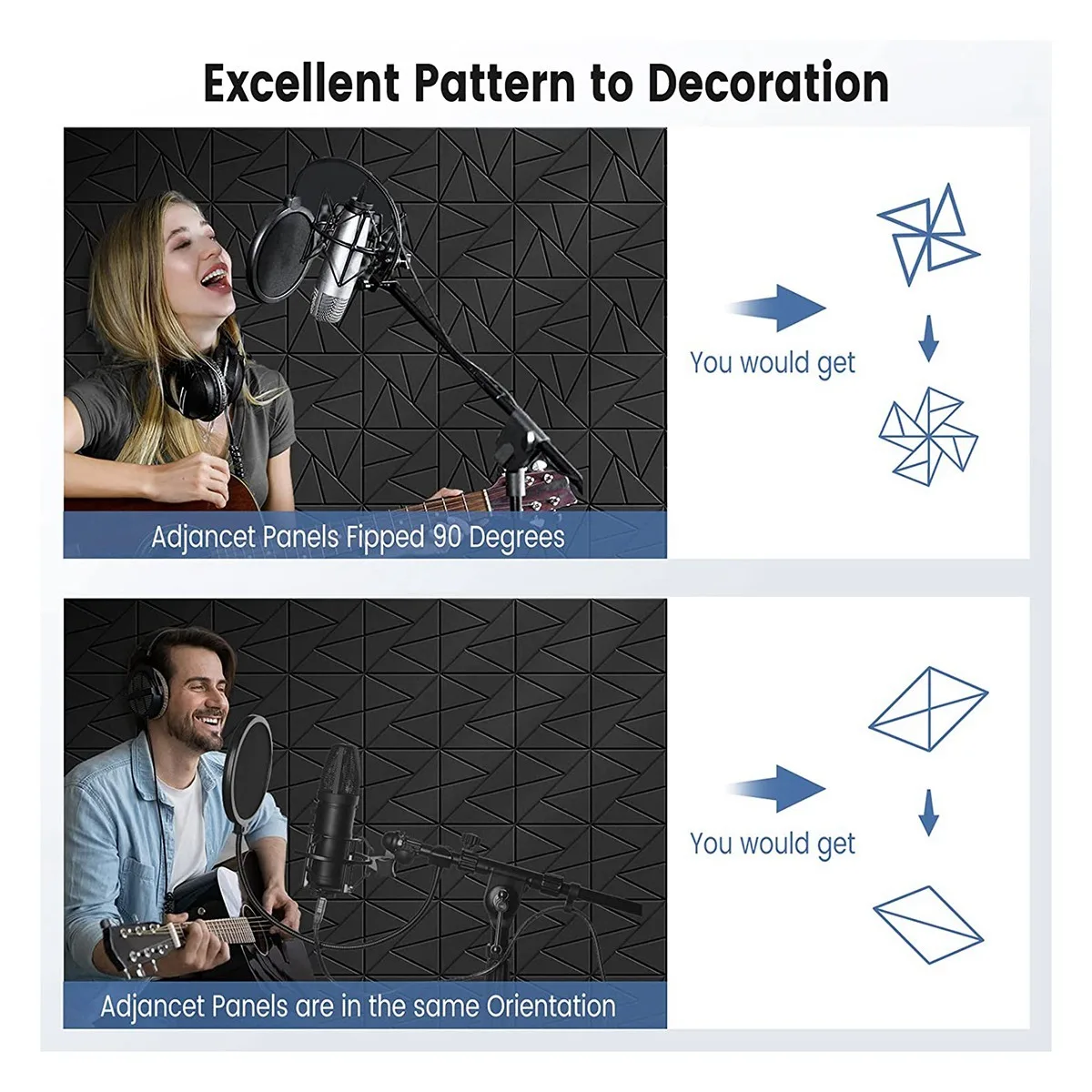 12 шт./упаковка самоклеящиеся акустические панели 12x12x0 4 дюймов