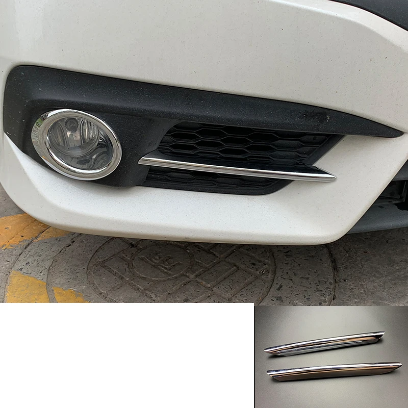 

mirror surface abs car front foglight lamp fog trims for honda civic 2016 2017 2018 10th 10 gen x type r accessories sport auto