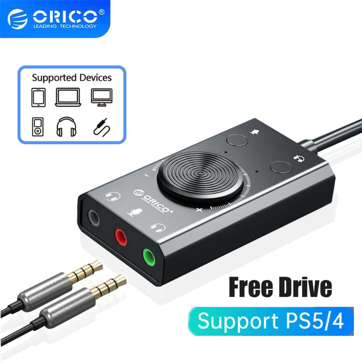 Внешняя звуковая карта ORICO SC2, 3,5 мм, с USB-разъемом