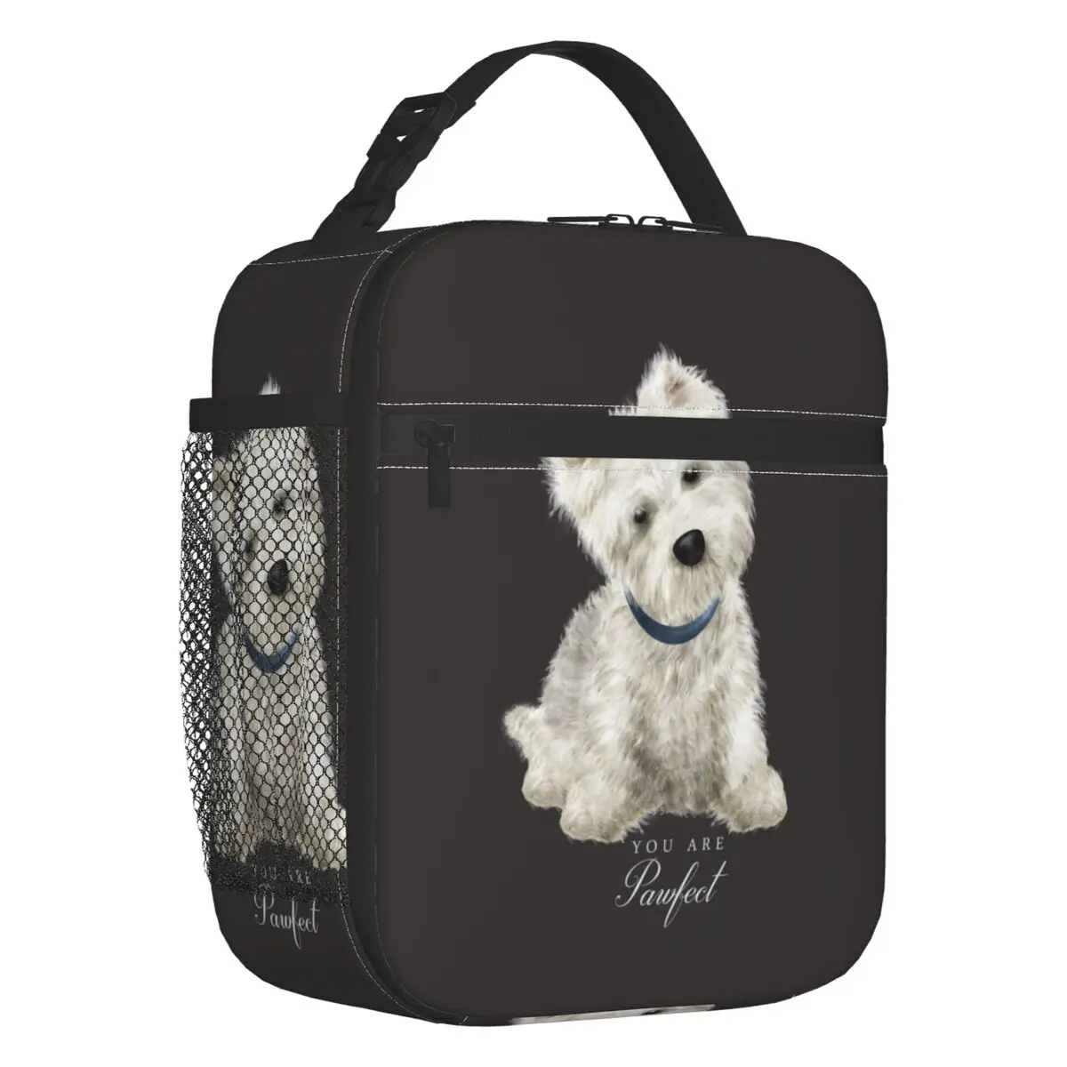 Westie West Highland White Terrier Dog Insulated Lunch Bags for Women Resuable Cooler Thermal Bento Box Work School Travel