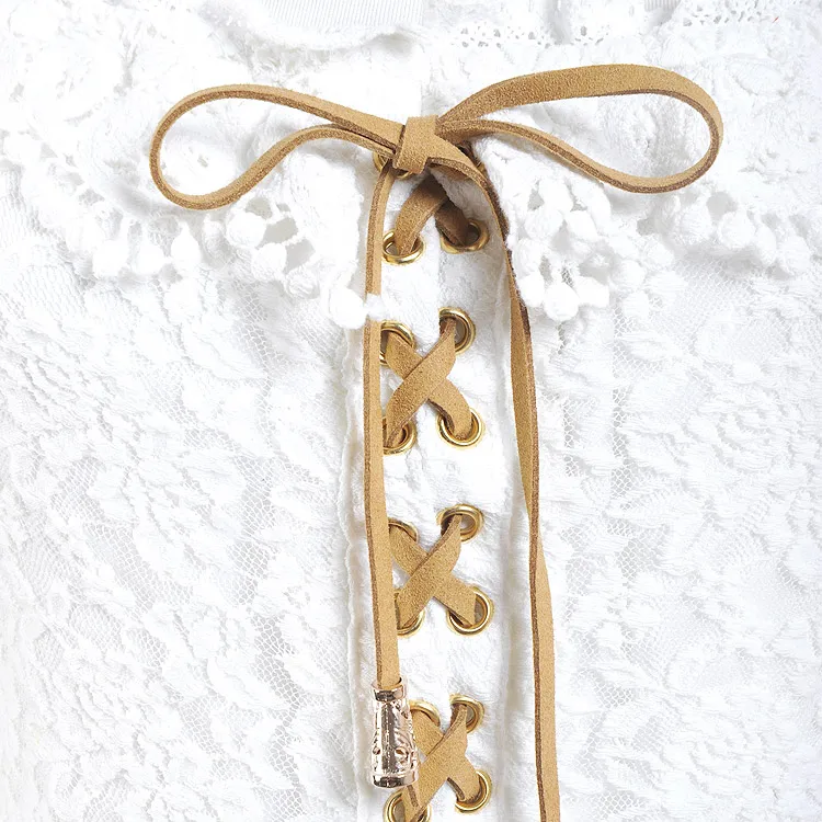 Японское Оригинальное кружевное шифоновое мини-платье Liz Lisa из крепа и замши с