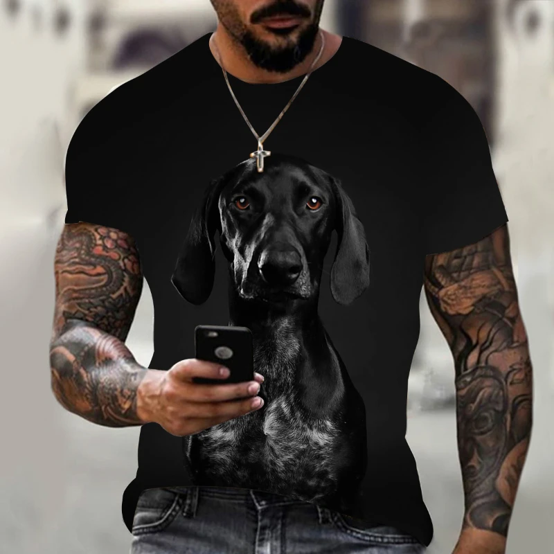 

Dog pattern men's T-shirt men's summer casual 3DT-Shirts interesting men's tops O-neck shirts plus size streetwear