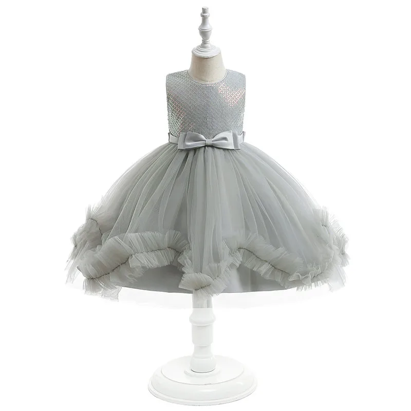 

2Y-8Y Flower Girls Ruffles Vintage Embroidered Sequins Lace Wedding Dress Party Bridesmaid Gown Princess Evening Dresses