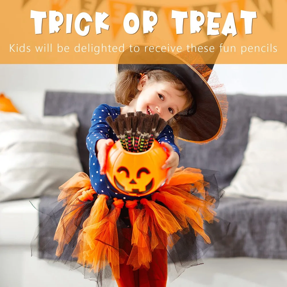 Хэллоуин ведьма метла карандаш красочная ручки волшебник карандаши для письма (12