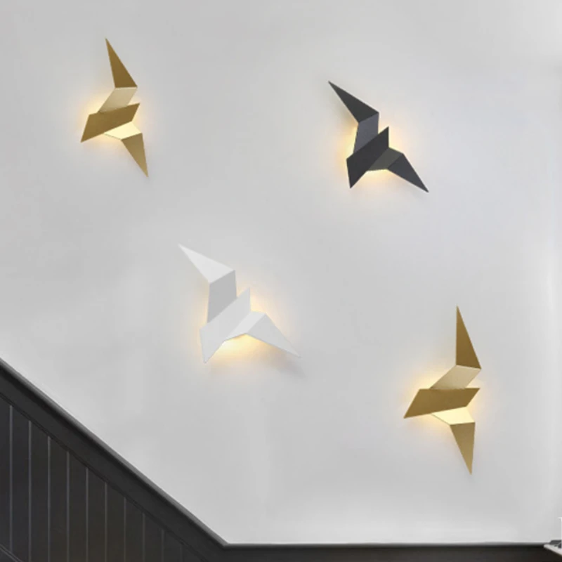 

Led Wall Lamps Modern Minimalist Flying Bird Led Wall Light Staircase Lighting Interior Bedroom Night Lamp Living Room Lights