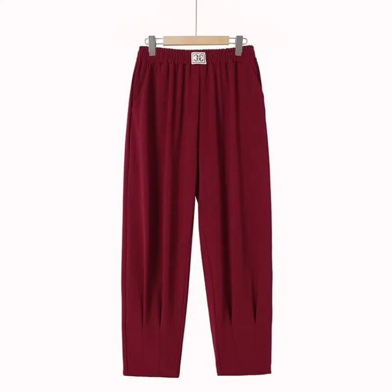 

Western-style all-match casual cropped pants women's harem pants with elastic waist