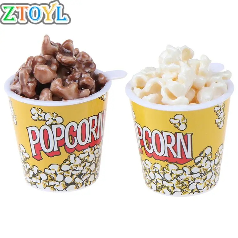 

1Pc 1:6 Doll house Miniature A Bucket of Popcorn Toy Pretend Play Kitchen Toys Random delivery
