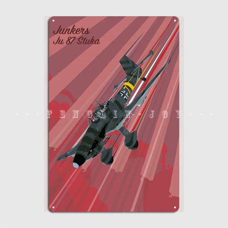 

Металлический плакат Junkers Ju 87 Stuka, плакаты для кинотеатра, гостиной, кинотеатра, индивидуальные плакаты, жестяные плакаты
