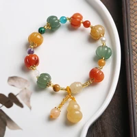hot selling natural hand carved jade golden silk squash bracelet accessories fashion jewelry bangles men women lucky gifts