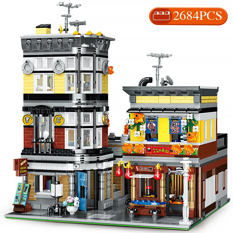 

Technical Ideas Architecture Street View Building Blocks Moc Expert Delicious Sushi House Bricks Assembly Toys for Adult Gifts