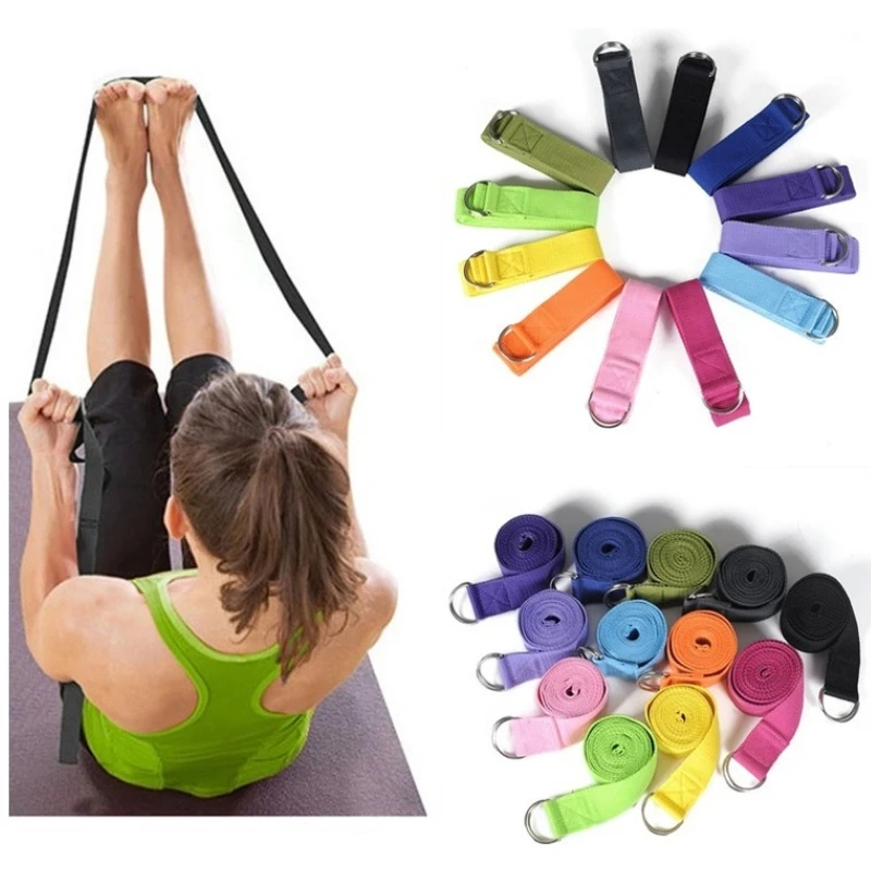 

183x3.8cm Yoga Stretching Belt Cotton Gym Exercise Belt Pilates Dance Stretch Muscle Elastic Band Fitness Rope Yoga Accessories
