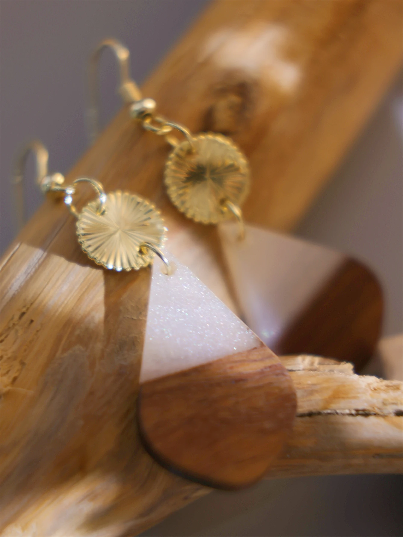 1 Пара Круглых Серег В Стиле Ретро Деревянные Бусины Висячие Серьги С Каплями