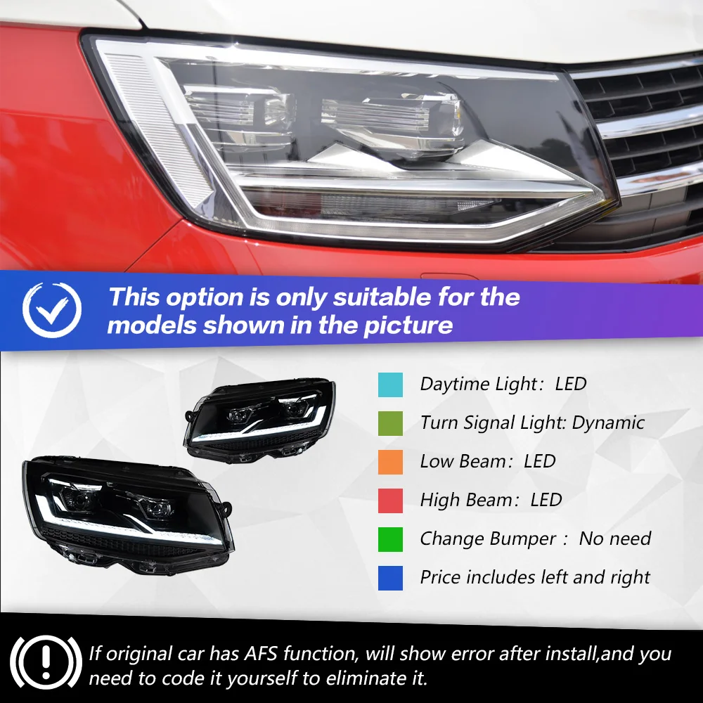 

Автомобильные фары для Multivan T5 T6, светодиодные фары 2010-2021 T6, фара Drl, линза проектора, автомобильные аксессуары