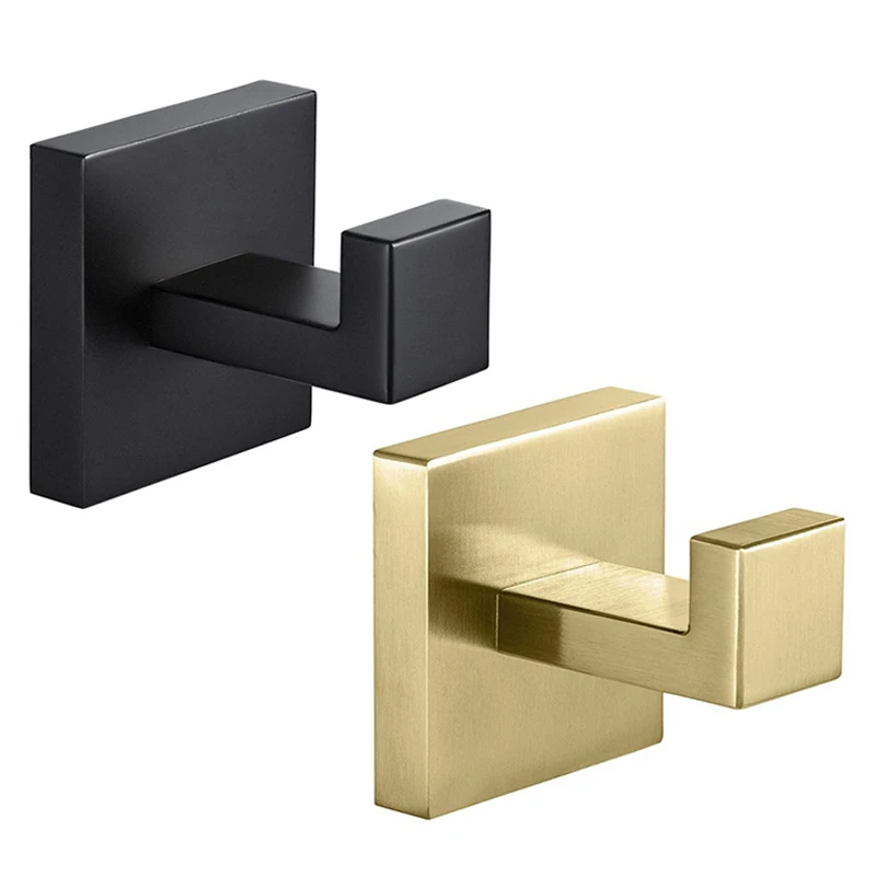 

Towel Hooks, Brushed Nickel SUS304 Stainless Steel Bath Coat Robe Clothes Square Hook Hanger Wall Hook Holder