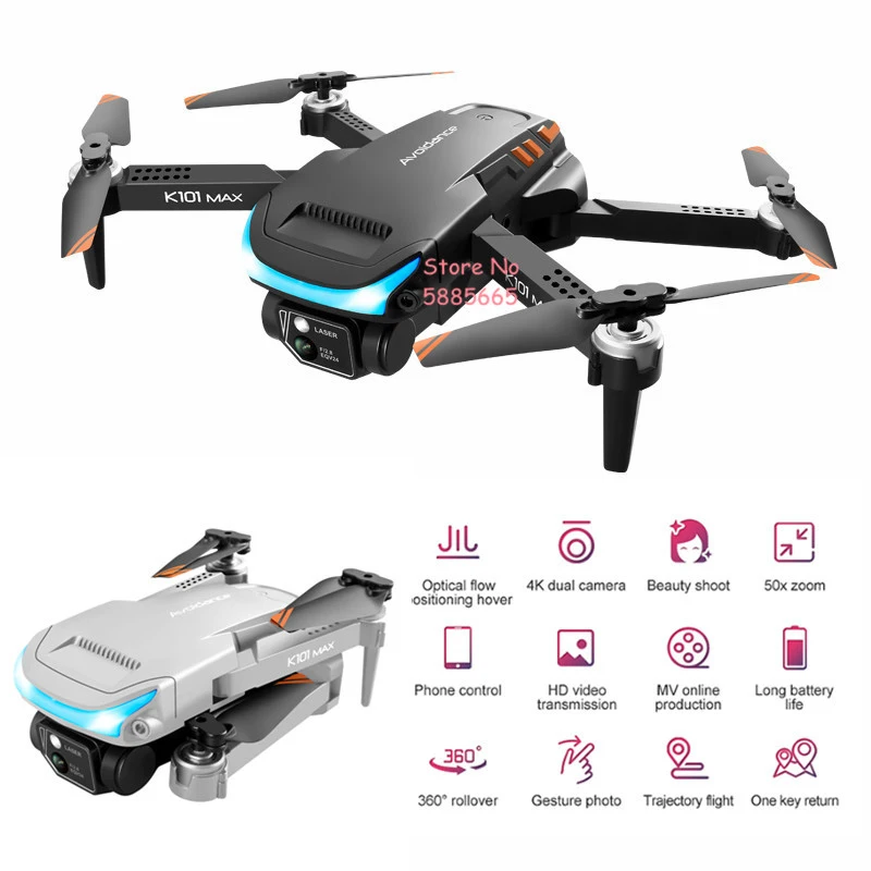 Трехсторонний обход препятствий WiFi FPV 4K Дрон с дистанционным управлением 2 4G