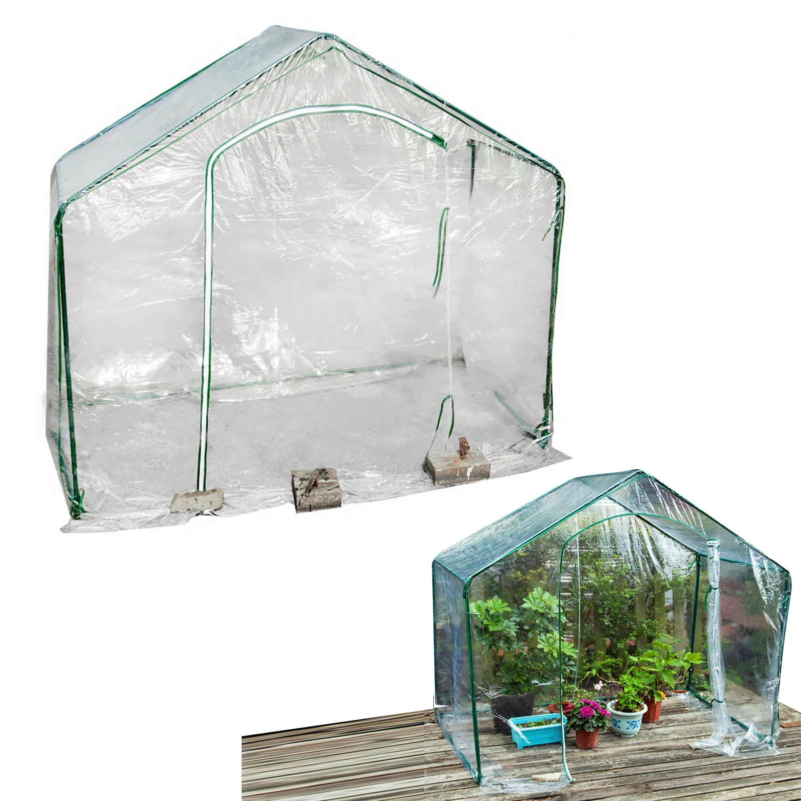 

Green Houses For Outside Winter Spire Small Gardening Green House Canopy Portable Hot House Cover With Roll-Up Doors For Balcony