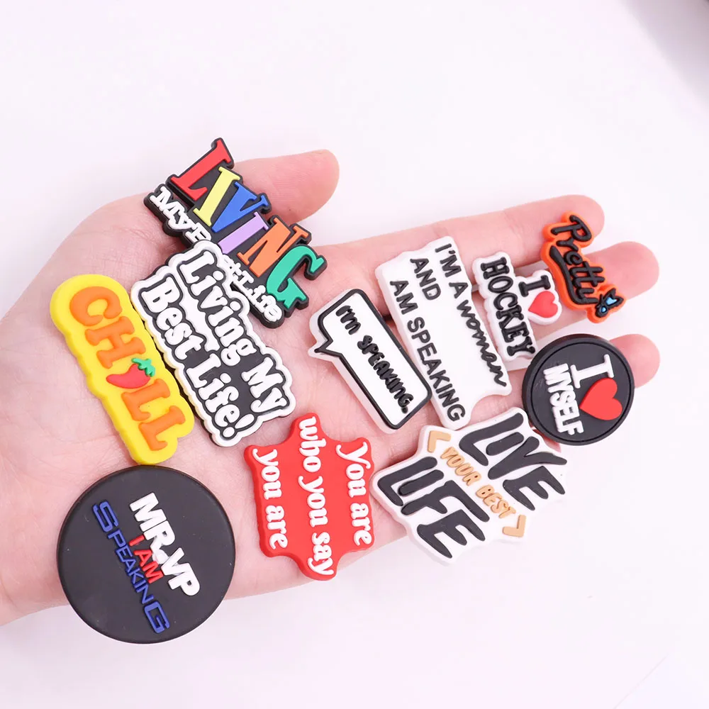 Одиночная распродажа 1 шт. подвески для обуви из ПВХ с надписью Pretty Living My Best Life