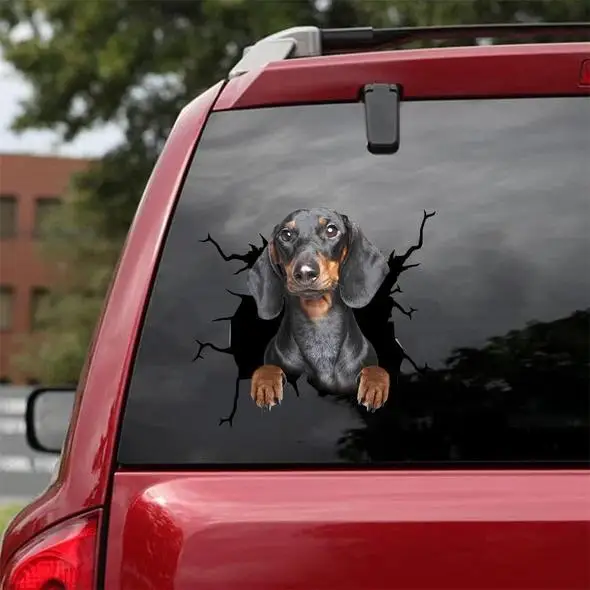 

Rear window cute dog Sticker sticking 17cm A1