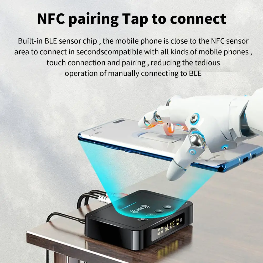 

Компактный беспроводной передатчик, перезаряжаемый стабильный выход, светодиодный цифровой дисплей, Bluetooth-совместимый приемник для динами...