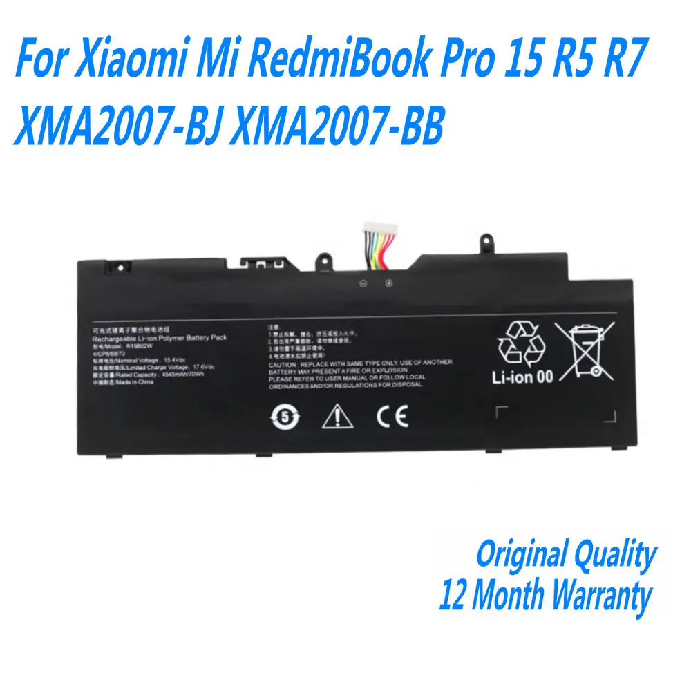 Новый аккумулятор для ноутбука R15B02W Xiaomi Mi RedmiBook Pro 15 R5 R7 XMA2007-BJ XMA2007-BB 4ICP6/68/73 4 В 4545 мАч