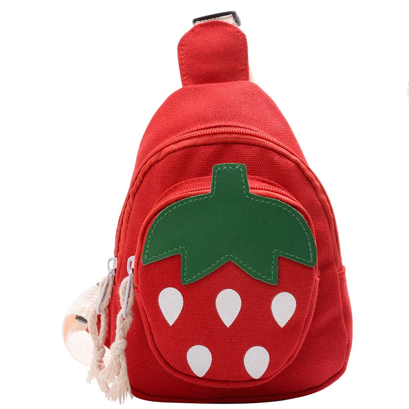 

New Cute Little Strawberry Kids Chest Bags Lovely Friut Girl Boy Backpack Children Chest Pouch Pack Travel Crossbody Bag