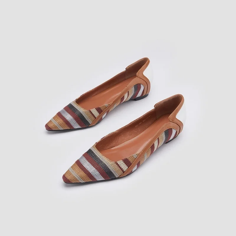 

Fabric Retro Women's Slip-On Spring/Autumn Ethnic Flat Pointed Toe Low Heel Shoes Woman Special Material