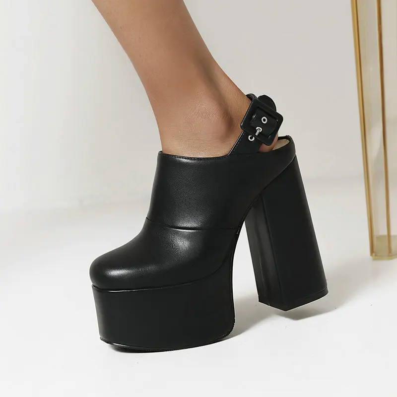 Фото Girl Song s Show Shoes, водонепроницаемые босоножки на платформе с пряжкой на толстом каблуке 14 см, на очень высоком каблуке №4