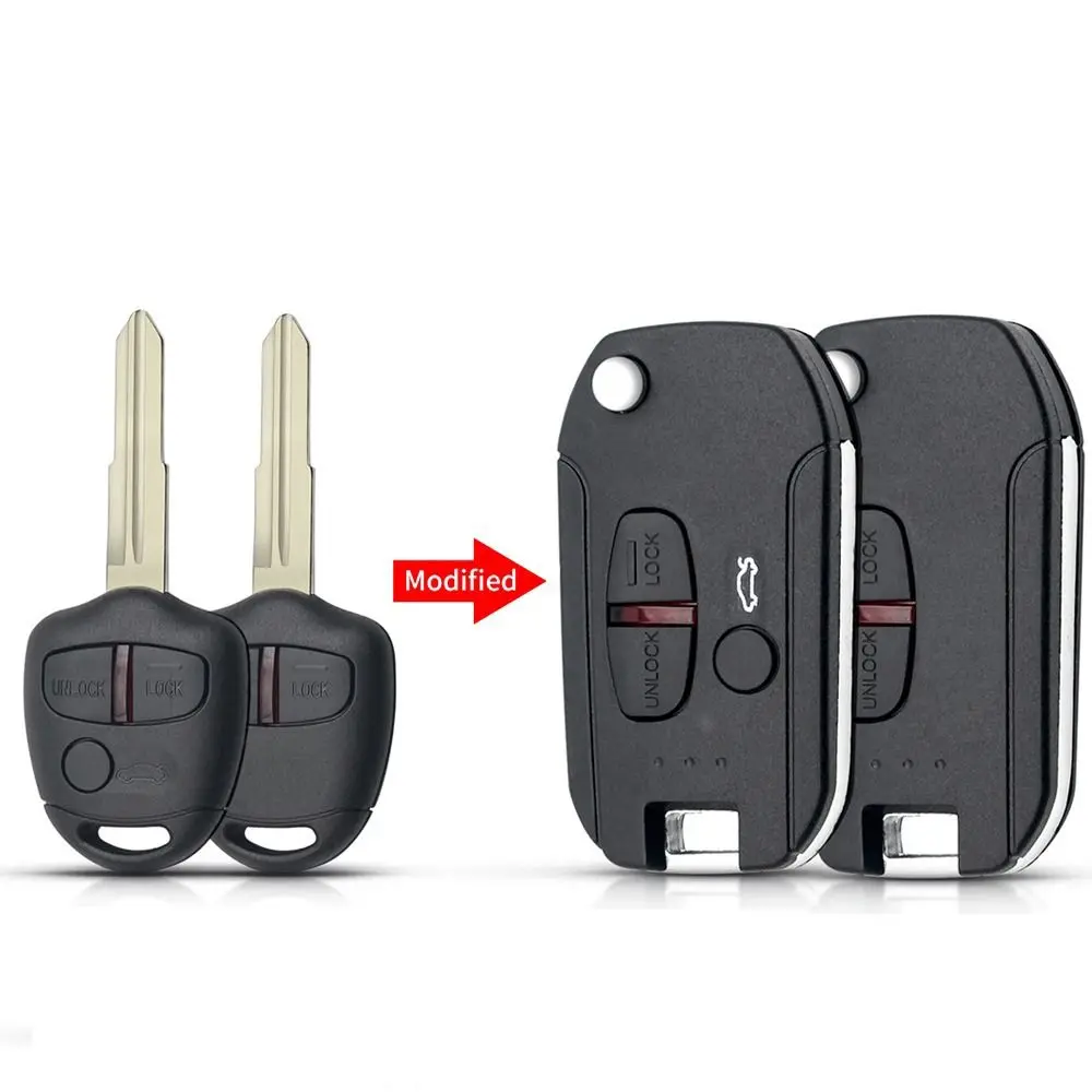 

MIT11/MIT8 лезвие дистанционного ключа лампа 2/3 кнопки Складной автомобильный ключ чехол флип черный для Mitsubishi Pajero Sport Outlander Grandis ASX