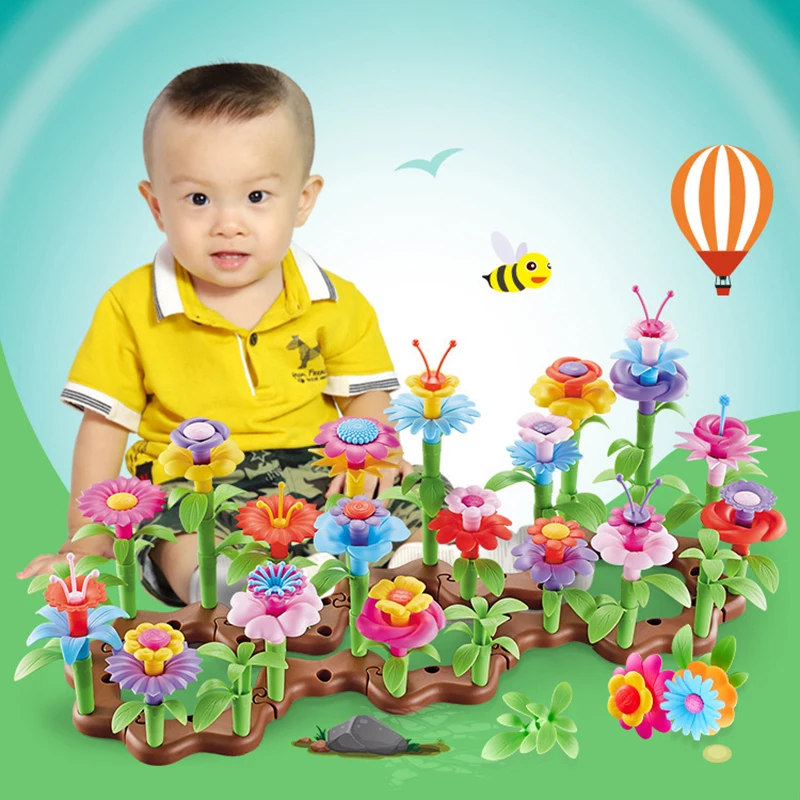 

Kids Toys Changeable Garden World Plug In Building Block Set DIY Intelligence Development Flower Arrangement Girls Toys Gifts