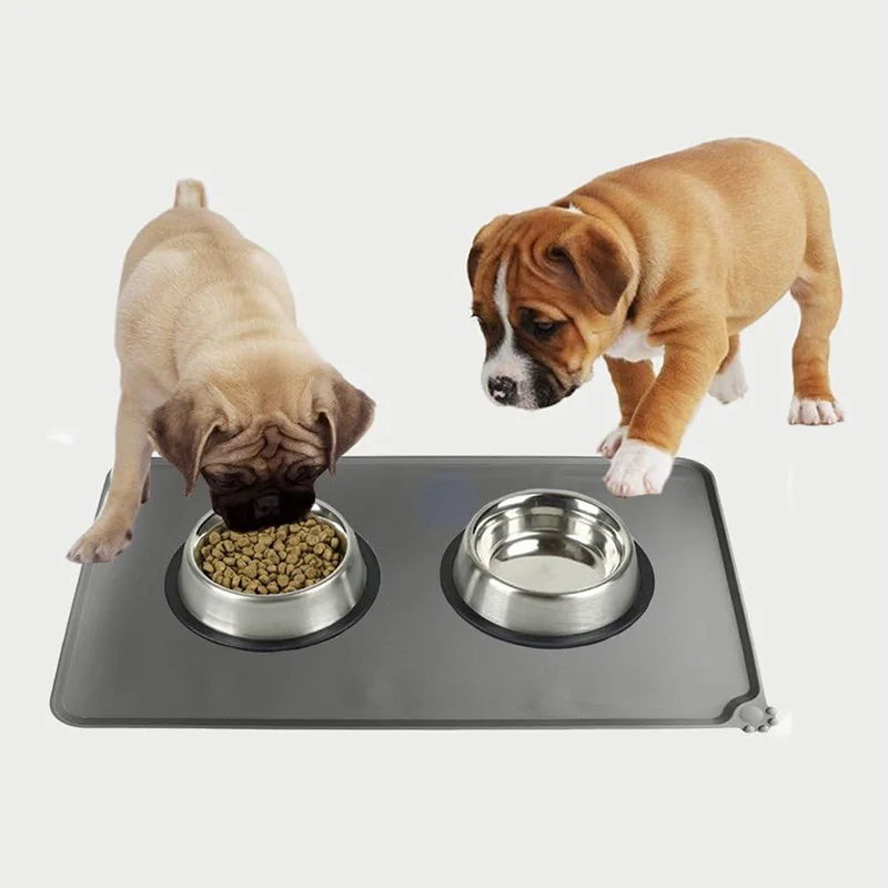 Водонепроницаемый Силиконовый Коврик Для Собак Одноцветный Кормления Домашних