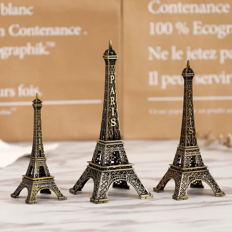

Bronze Paris Eiffel Tower Metal Crafts Home Decoration Accessories Figurine Statue Model Souvenir Home Interior Design 2023 New