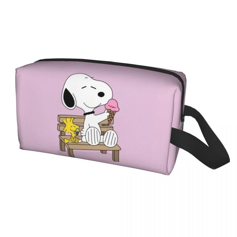

Custom Woodstock Dog Manga Travel Cosmetic Bag Women Makeup Toiletry Organizer Lady Beauty Storage Dopp Kit
