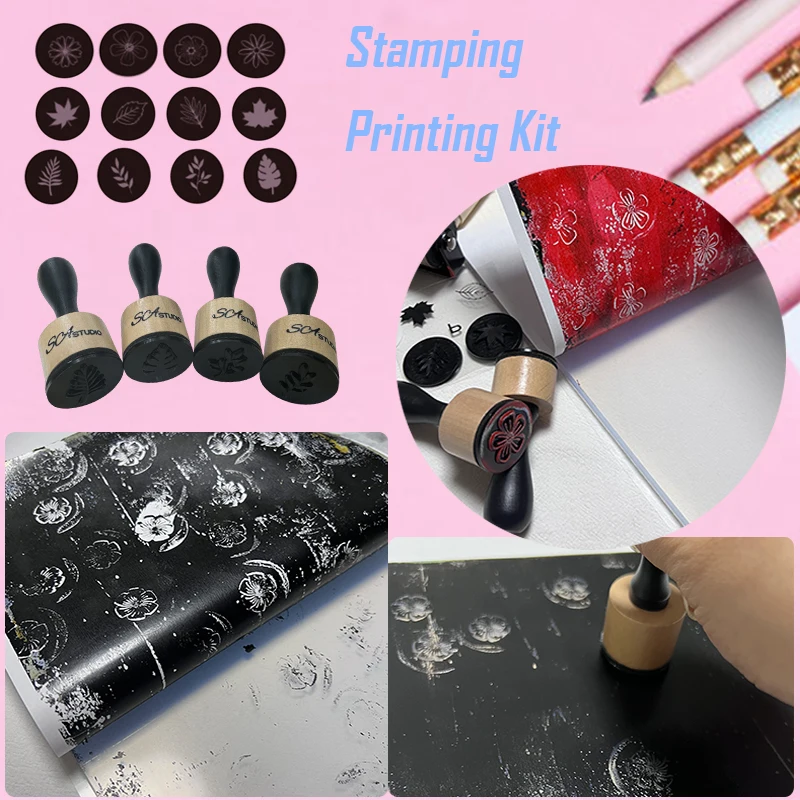 Набор для штамповки и печати гелевой пластины монопокрасочный набор рукоделия