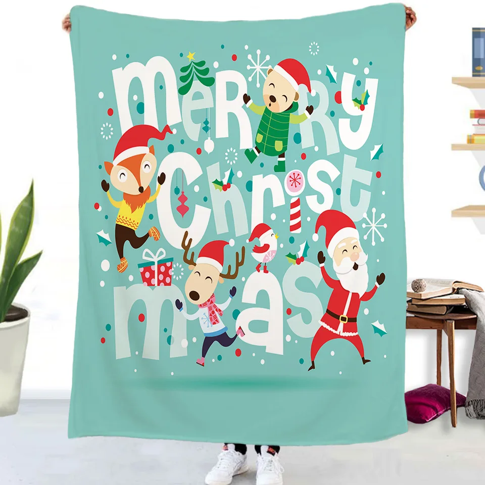 Рождественское фланелевое одеяло с Санта-Клаусом рождественский подарок для